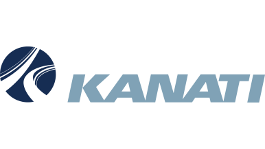 Logo of Kanati with stylized blue graphic design.