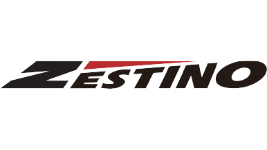 Zestino logo with black text and a red underline accent.