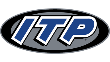 Logo with "ITP" in bold blue letters on a gray oval background.