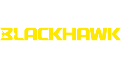 Blackhawk logo in yellow uppercase letters.