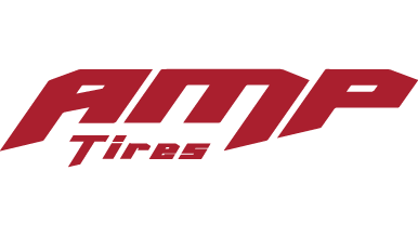 Red stylized "AMP Tires" logo.