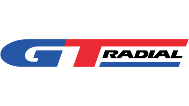 Logo of GT Radial with blue, red, and black stylized text.