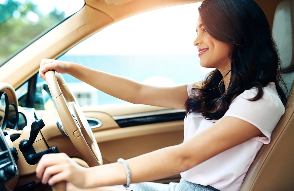 Woman driving in comfort on her most comfortable tires, quiet ride, smoothest ride.