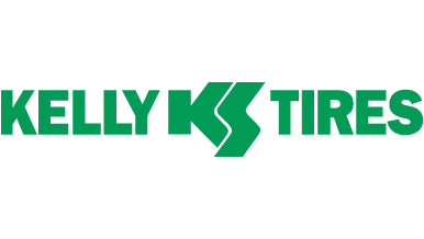 Kelly Tires logo in green text with stylized "K" symbol.