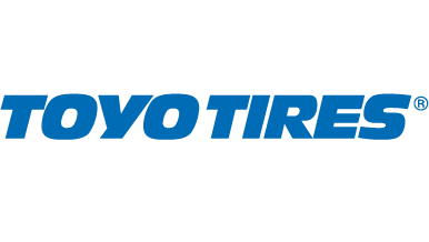 Logo of Toyo Tires in blue text.