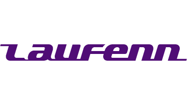 Logo with the word "Laufenn" in stylized purple text.